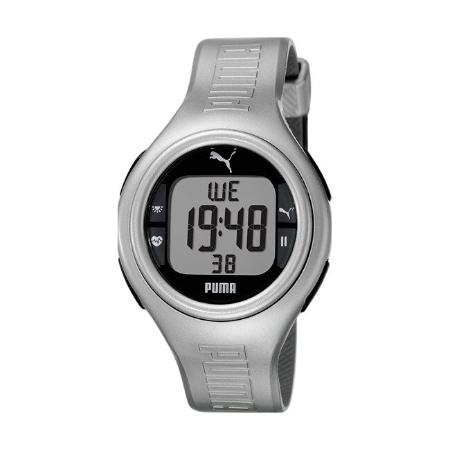 Puma Unisex 'Pulse' Metallic Silvertone Digital Heart Monitor Watch