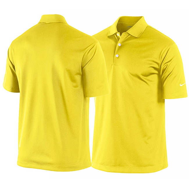 Nike Mens Yellow DRI FIT Stretch Tech Golf Polo Shirt  