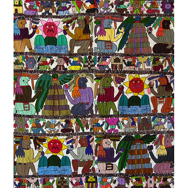 HandEmbroidered Mayan Tapestry (Guatemala) 13931043