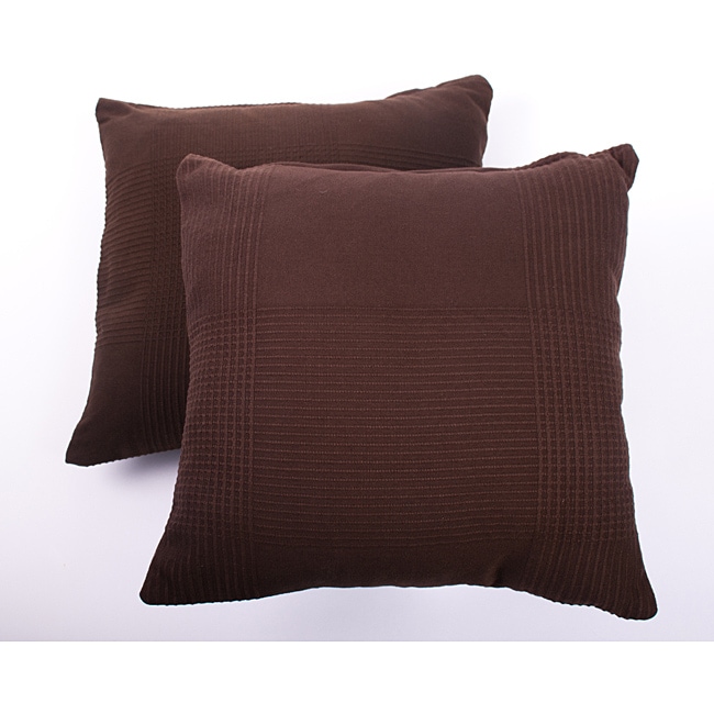 Chocolate Brown Ribbed Cotton Decorative Pillows (Set of 2) Overstock