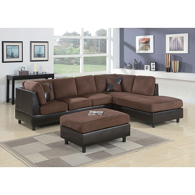 Microfiber Chocolate Sectional 13989625