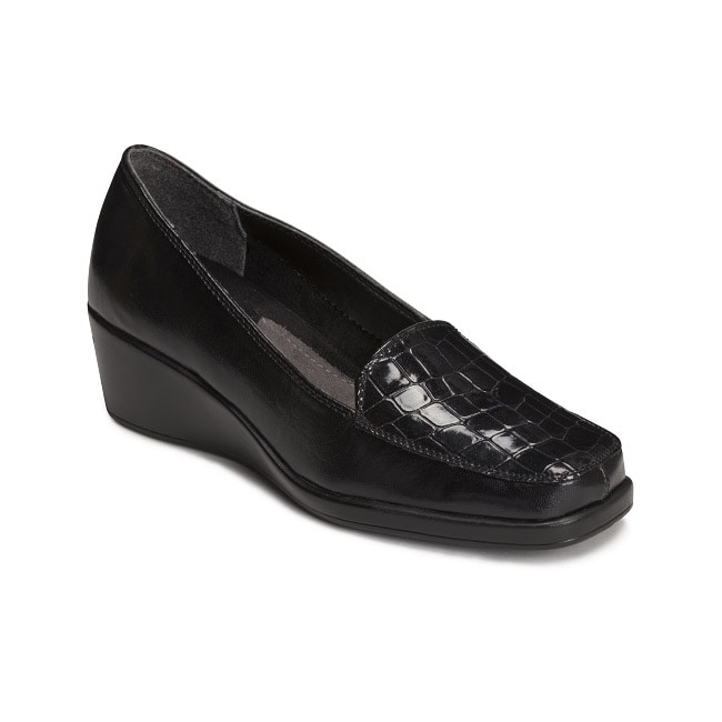 A2 by Aerosoles Women's Tempting Black Combo Wedge Dress Shoes ...