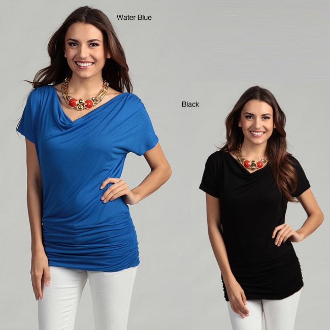 Cable & Gauge Womens Ruched Cowl Neck Top Was $35.99 