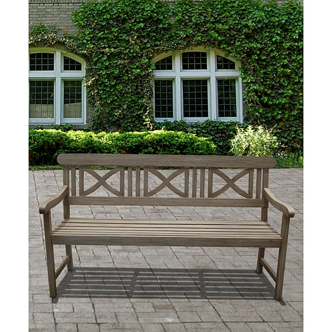 Renaissance WeatherResistant Outdoor HandScraped Hardwood Bench