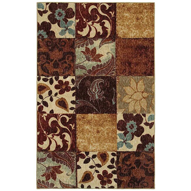 Floral Brown Tiles Rug (5' x 8') Overstock™ Shopping Great Deals on