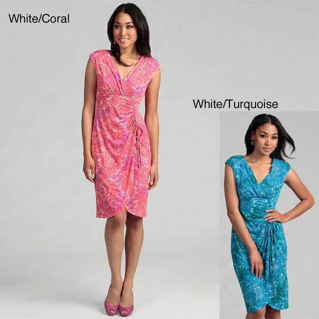 London Times Womens Floral Empire Dress