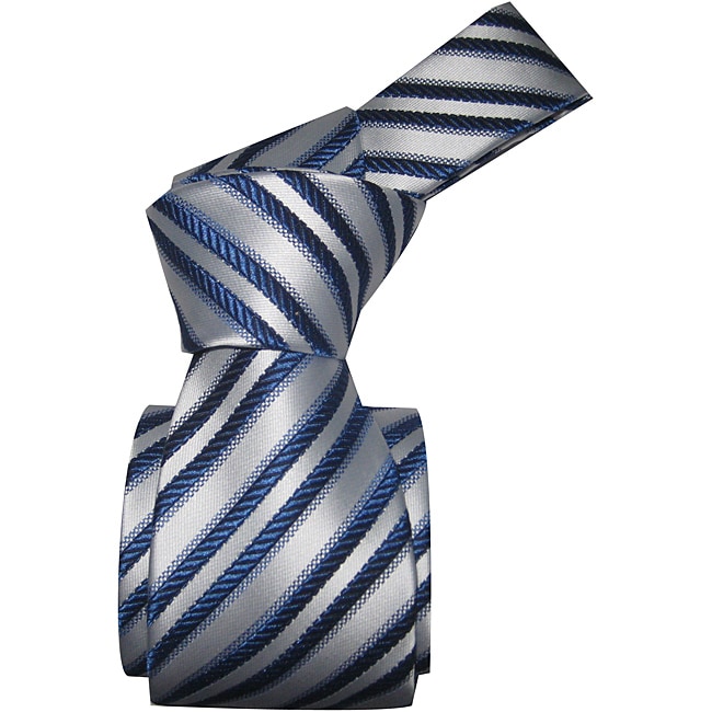 Dmitry Mens Italian Pearl White Striped Silk Tie Compare 
