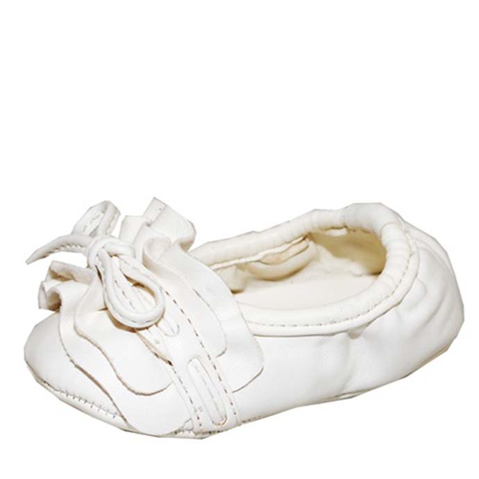 Baby Girl White Glam Fashion Crib Shoes  