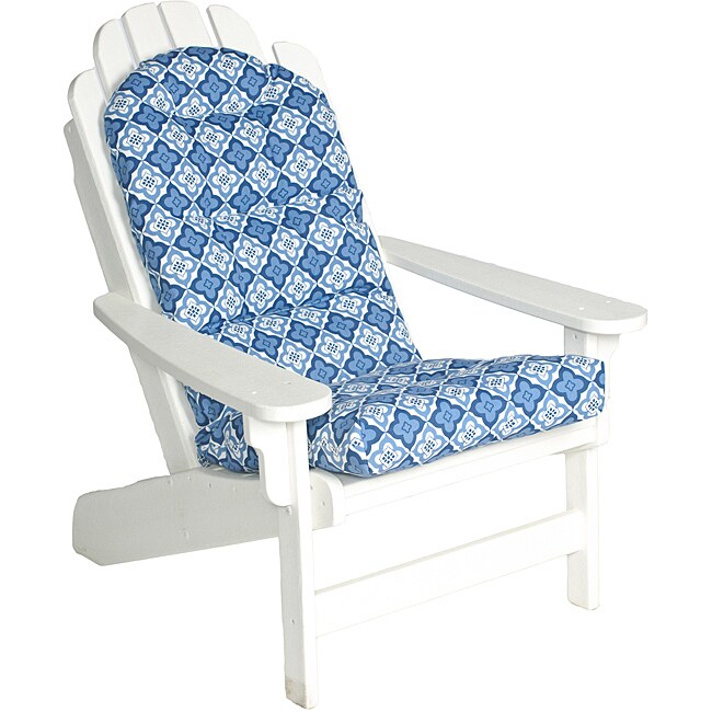 Ali Patio Outdoor Blue Tile Adirondack Tufted Chair Cushion - 14132058 