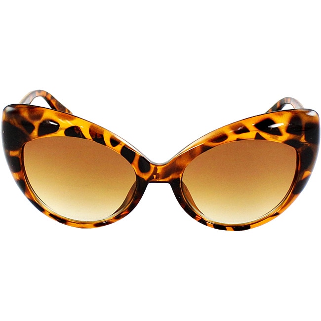 Womens Brown Leopard Cat Eye Sunglasses