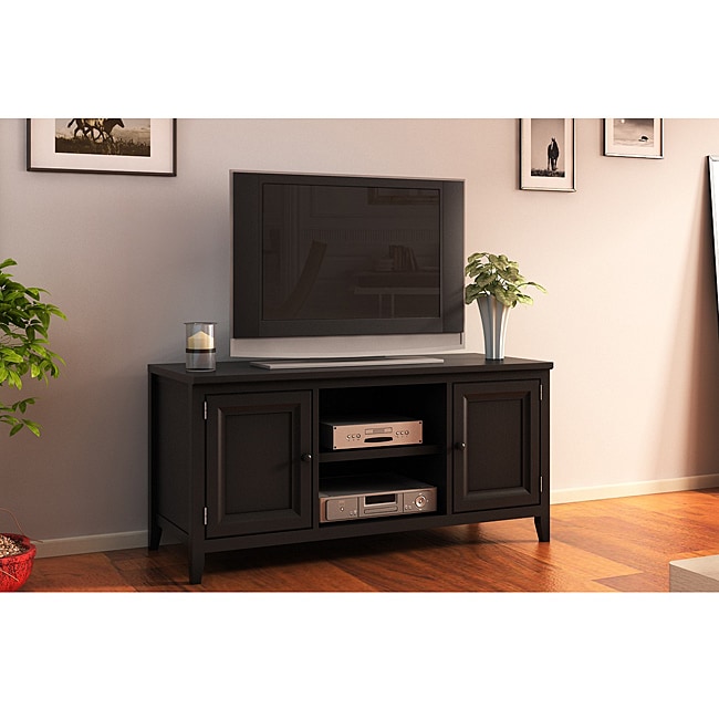 Black 50inch Plasma TV LCD Stand/ Media Console 14207075 Overstock