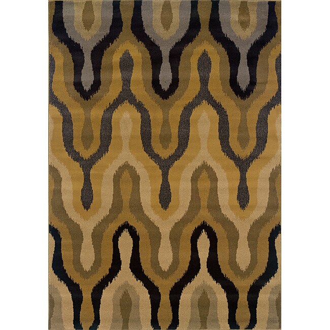 Gold/ Grey Transitional Area Rug (78 x 1010)