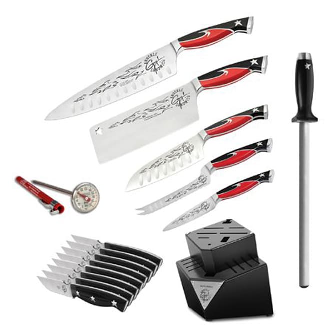 Guy Fieri Knuckle Sandwich 4pc Block Set - Ergo Chef Knives