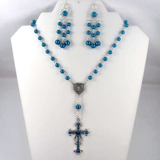 Montana Blue Catholic Wedding Jewelry Set