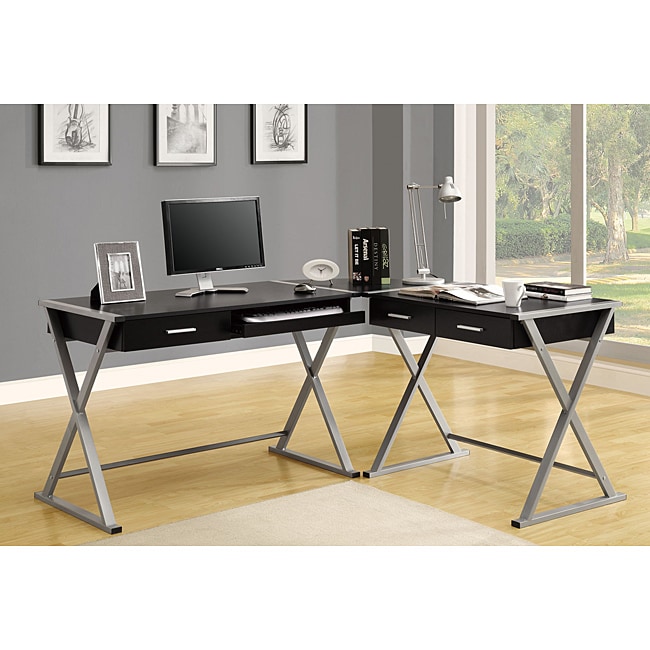 Hollowcore 3piece Black Corner Desk Overstock™ Shopping Great