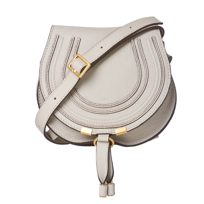 Chloe \u0026#39;Marcie\u0026#39; Mini Grey Leather Saddle Bag - 14359535 - Overstock ...  