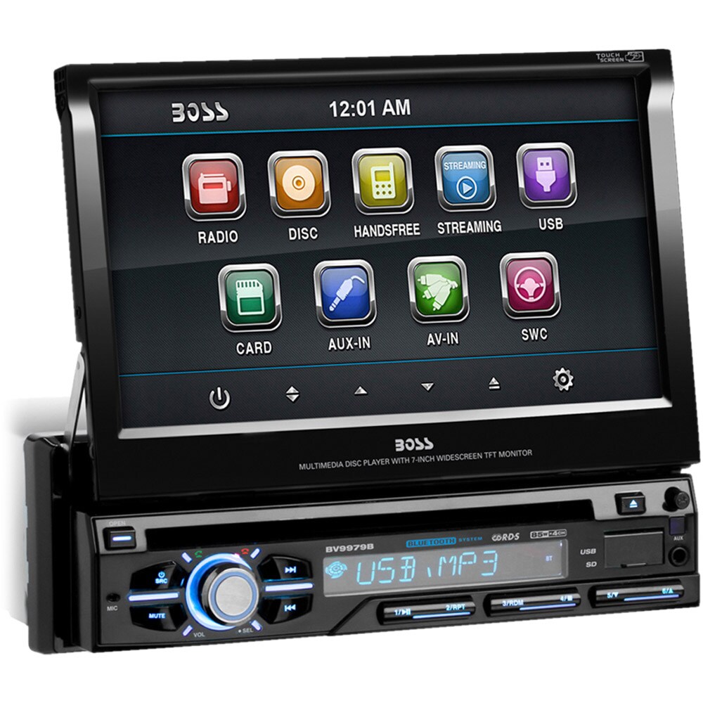 Boss Audio BV9979B Single-DIN 7 inch Motorized Touchscreen DVD Player