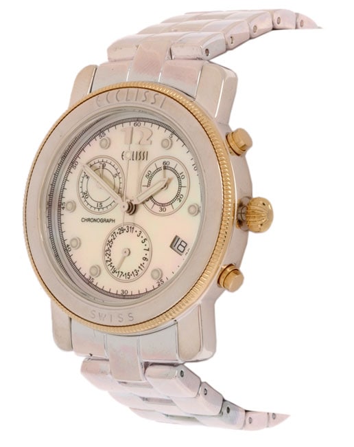 Ecclissi Men's Sterling Silver Chronograph Watch Overstock Shopping