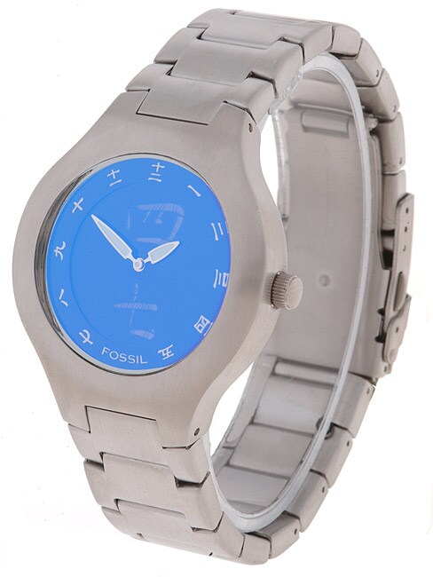 Fossil Men's Big Tic Blue Dial Stainless Steel Watch