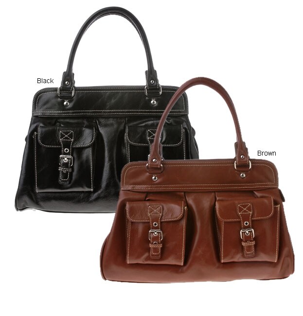 Prague Doublepocket Leather Handbag 427561 Shopping