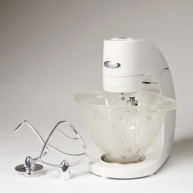 JennAir Attrezzi White Mixer w/ Clear Etched Glass Mixer Bowl