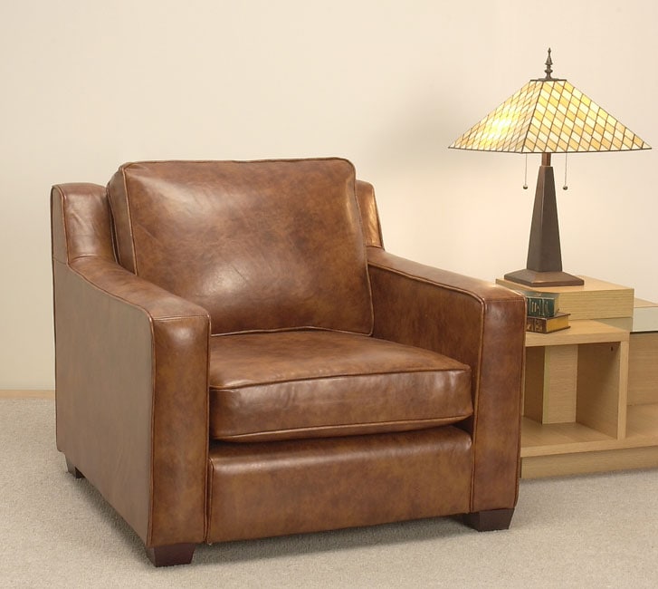 Magnolia Bomber Brown Leather Chair