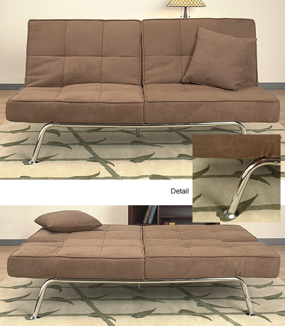New Yorker Light Brown Microsuede Sofa Bed