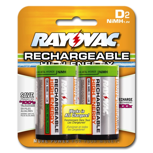   2900 mAh Size D Rechargeable Batteries (Pack of 3)  