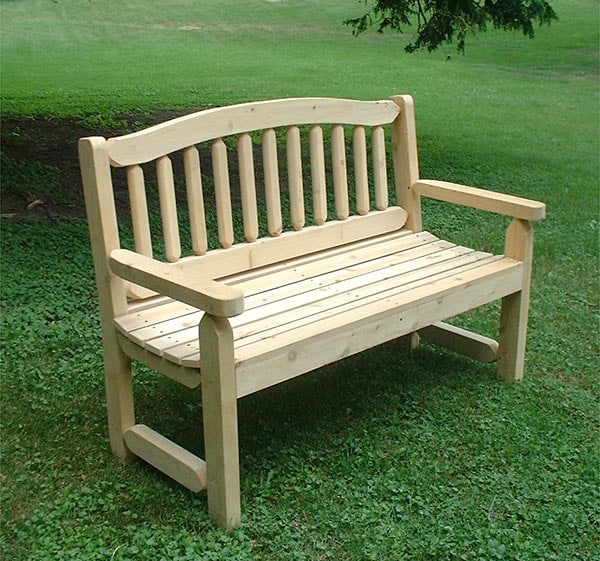 Adirondack Cedar Park and Garden Wooden Bench  
