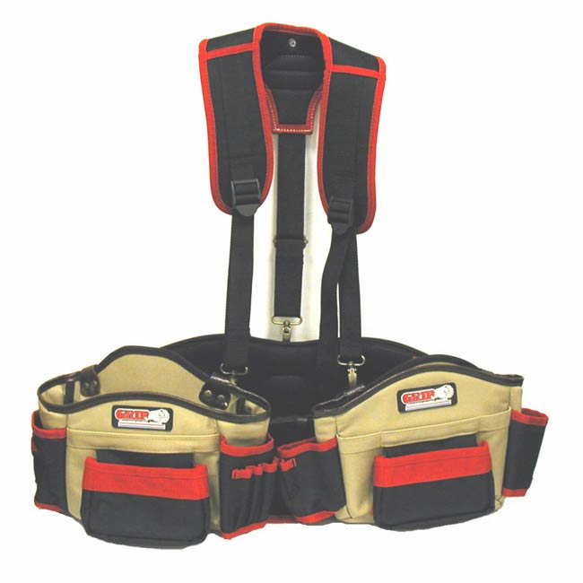 GRIP Deluxe Leather Tool Belt with Suspender Rig  