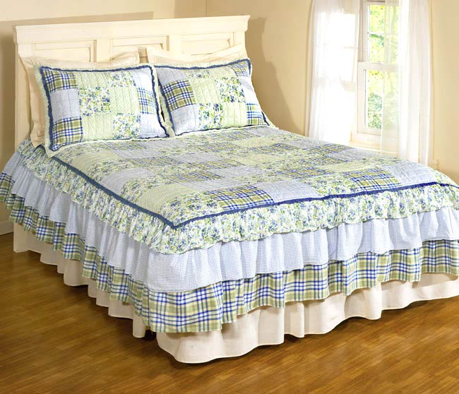 Country Blues Luxury Oversized Bedspread Set  
