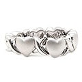 Sterling Silver Heart and X Ring