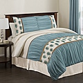Lush Decor 'Aurora' Ivory/ Turquoise 4-piece Queen-size Comforter Set