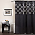 Lush Decor Isabella Black Shower Curtain