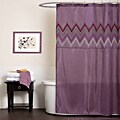 Lush Decor Myra Plum Chevron Shower Curtain