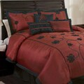 Lush Decor Red/Black Milione Fiori 7-piece Comforter Set
