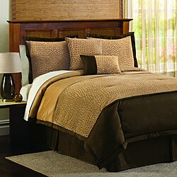 Lush Decor Taupe 4-Piece Animal Plush Comforter Set