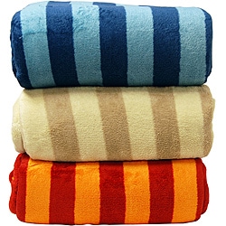 Luxury Printed Stripe Microplush Blanket