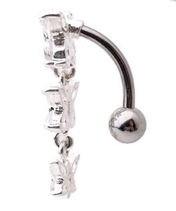 Surgical Steel Butterfly Crystal Barbell