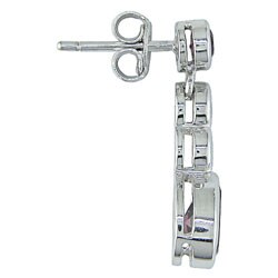 10k White Gold Diamond Rhodolite Teardrop Earrings