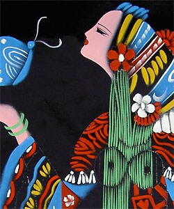 Handmade Butterfly Lady Tapestry (China)