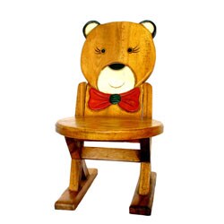 Hand-carved Bear Folding Chair
