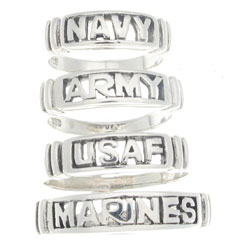Sterling Silver Armed Forces Ring