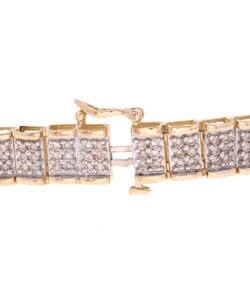 10k Gold Multi-row 3ct TDW Diamond Tennis Bracelet (J, I1)