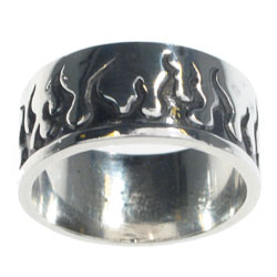 Sterling Silver Flame Band