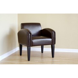 Dark Brown Bi-cast Leather Arm Chair