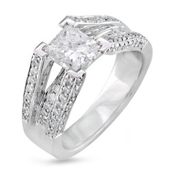 14k White Gold 1-1/4ct TDW Diamond Engagement Ring