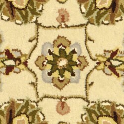 Handmade Traditions Tabriz Ivory Wool and Silk Rug (2' x 3')