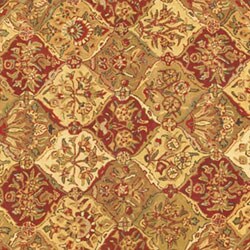 Hand-tufted Baktarri Red / Beige Wool Rug (6' Round)