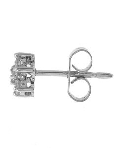 10k White Gold 1/4ct Diamond Flower Cluster Earrings
